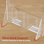 GTI Acrylic Brochure Holder 8.5 x 11 inch, 4 Packs Brochure Display Stand for 4’’ Trifold Pages, Clear Flyer Display Holder for Magazine, Pamphlet, Booklets, Menu,Journals - Image 3