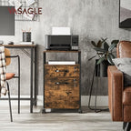 VASAGLE 2 Drawer File Cabinet with Lock, Rolling Printer Stand - Image 2