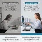 Laptop Stand for Desk,Laptop Riser with Phone Holder& 360° Rotating Base - Image 5