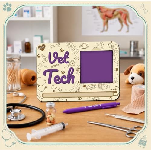 Kosiz 10 Set Wooden Sticky Note Holder Kit, Vet Tech Week, Colorful - Image 4