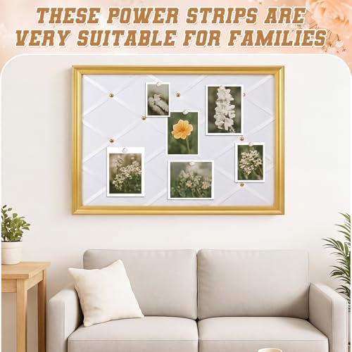 DoubleFill White Bulletin Board 21"×27" Linen Fabric Decorative Board Hanging Memo Boards for Women Large Cork Bulletin Boards for Home Office with 20 Pushpins - White Linen with Gold Frame - Image 6