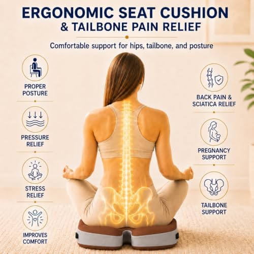 Memory Foam Ergonomic Seat Cushion for Office Chairs Pain Relief - Image 4