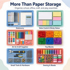 gisgfim 12 Pack Flat Storage Paper Tray with Clear Latching Lids, Morandi - Image 4