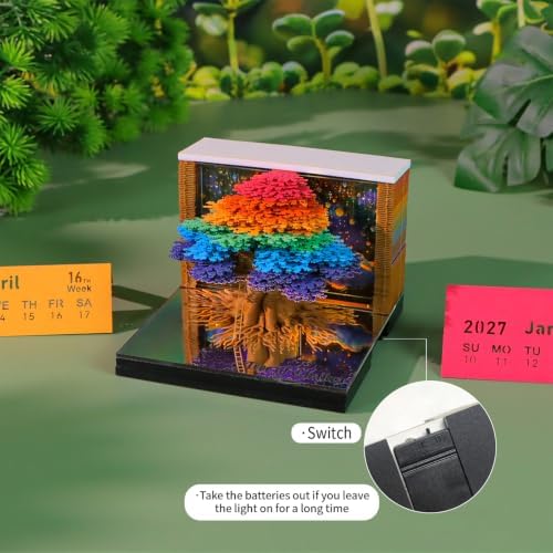 2027 3D Paper Carving Desk Calendar With LED Light (Tree of Life) - Image 3