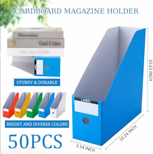 Geyee 50 Pcs Cardboard Magazine Holder Magazine File Holder, Multicolor - Image 2