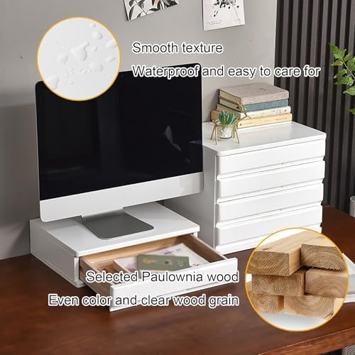 Solid Wood Drawer-type Multi-layer Desktop Storage Box, Thickened Storage Drawer Organizer, Invisible Handle Cabinets, Suitable for Office Area/study/home(Brown,31cm/12.2in) - Image 4
