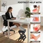 Adjustable Foot Rest Under Desk at Work, Wooden Footrest - Image 3