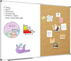 XBoard Extra Large Magnetic White Board and Bulletin Corkboard Combination, 72 x 48 Inch Foldable Dry Erase & Cork Combo Board for wall with Aluminum Frame, 6' x 4' Notice Memo Board Pin Vision Board by XBoard