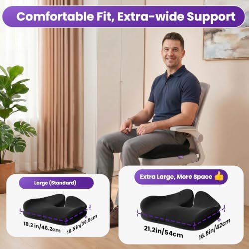 ZZ-WELL Seat Cushion for Office Chairs, Black, XX-Large - Image 5