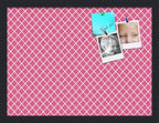 PinPix 20x15 inch Cork Bulletin Board. This Decorative Framed Pin Board Comes with Diamond Pattern in Hot Pink Design and Satin Black. Ideal for Home, Office Decor or School (PinPix-302) by PinPixBulletinBoards