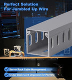 1.6"H x 1.6"W Cable Raceway, 12ft Under Desk Wire Management Channel, Black - Image 5