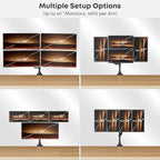 PUTORSEN Quad Monitor Stand, Gas Spring Monitor Mount for 17-40” Screens - Image 2
