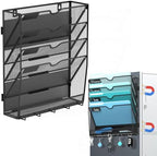 5 Tier Magnetic File Holder with Hooks for Letter Size Files by JMHUD