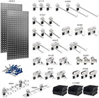 Triton Products LB18-SKIT Stainless Steel LocBoard Kit With (2) 18" x 36" x 9/16" Pegboards, (32) Stainless Steel Pegboard Hooks, (3) Plastic Bins - Image 2