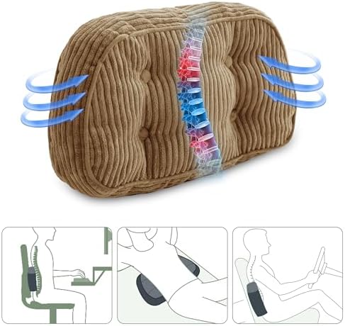 HIGOGOGO Lumbar Support Pillow for Recliner Chair/Accent Chair/Couch/Office Chair, Tufted Corduroy Back Support Cushion for Elderly, Recliner Cushions for Back Rest, Pain Relief, Reading, Coffee - Image 3