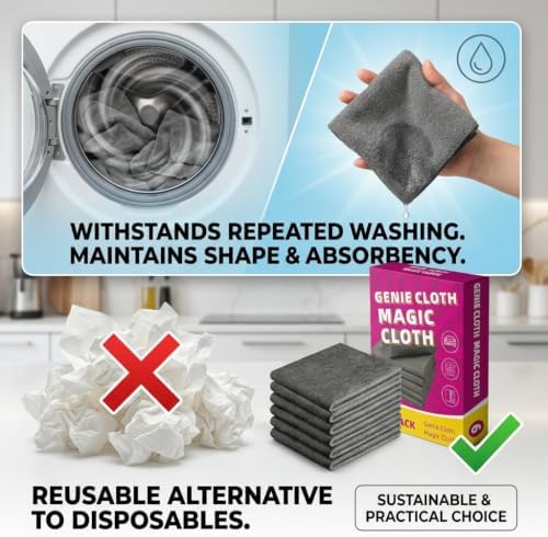 Genie Cloth Magic Cloth, Genie Magic Cleaning Cloth 12 Pack - Image 5