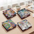 4pcs Beautiful Cat Diamond Art Painting Note Box for Adults, Wooden DIY Sticky Notes Holder Kit with 640 Blank Notepads, Multi-Purpose Desk Organizer for Home Office, Study Thoughtful Gift - Image 2