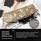 Gexmil Genuine Leather Pen Case, Hand-made Stationery Bag for Work Office - Image 6