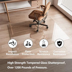 Koonmi Glass Chair Mat for Carpet, 30"x48" Thick Office Chair Mat - Image 4