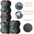 Large Gaming Mouse Pad + Keyboard Wrist Rest + Wrist Support + Coaster Set, Memory Foam Ergonomic for Easy Typing, XXL Extended Gaming Mouse Pad Table Pad - Peacock - Image 3