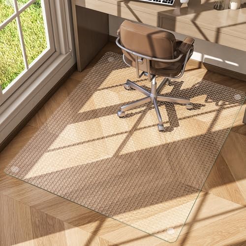46"X56" Tempered Glass -Glass Chair Mat, Heavy Duty Hard Floor Mat for Home - Image 7