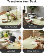 Aothia Faux Leather Desk Mat - Large Mouse Pad, Non-Slip PU Leather Blotter, Waterproof Writing Surface for Office and Home (Grass Green, 63" x 17") - Image 6