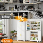 GAIOUS 74.8" Tall Metal Food Cabinet, White Kitchen Pantry Cabinet Cupboard - Image 7