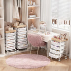 SYKIARIOL Rolling Cart with 5 Drawers,Art Craft Cart,White - Image 6