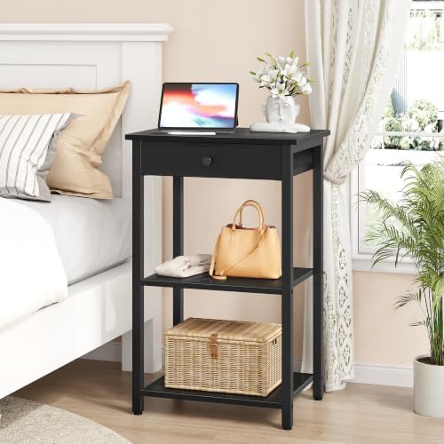 Gewudraw 3-Tier Printer Table for Home Office, Living Room, Bedroom, Black - Image 5