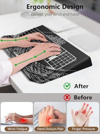2-in-1 Ergonomic Keyboard Stand with Wrist Rest, Kanagawa Wave - Image 2