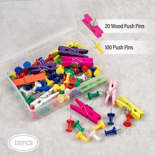 AKTOP Cork Bulletin Board 12x12, 1/2" Thick Felt Cork Board Tiles 12 Pack, Small Square Pin Board for Wall, Self Adhesive Corkboards with 120 Push Pin Wood Clips for School, Home & Office, Latte - Image 6