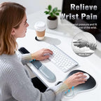 Ospelelf Mouse Pad with Wrist Rest Set Gel Ergonomic Keyboard Wrist Support Anti-Slip Rubber Bottom Office Women Desk Accessories for Computer, Laptop and Gaming, Black and Grey - Image 5