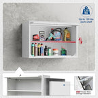 Fesbos Metal Storage Cabinet White Wall Cabinets with Shelf and Locking Door - Wall Mounted Storage Cabinet for Garage Warehouse Home Office - Assembly Required - Image 4