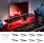 Fenge Dual Monitor Stand Riser with Phone & Tablet Slot, Black - Image 4