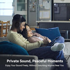 Swiitech Wireless TV Headphones with Charging Dock, 45H Playtime, Black - Image 5