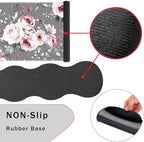 Mouse Pad,Large Pink Desk Mat, 4in1 XXL Mousepad + Keyboard Wrist Rest+Mouse Wrist Rest+Coaster Set with Ergonomic Desk Pad for Home Office Table Computer-Gray Rose Floral - Image 3