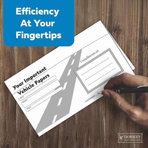 Vehicle Papers Wallets - Car Document Holders - Black (50 Pack) - Image 7