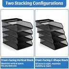 4 Tier Paper Tray Organizer for Desk, Stackable Office Organization - Image 5
