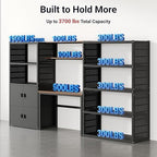 FLEXIMOUNTS 129" L Modular Garage Storage Cabinet with Workbench, Black - Image 6