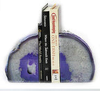 JIC Gem Dyed Purple Agate Geode Bookends Crystal Book Hold for Shelves - Image 3
