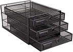 Annova Desk Organizer Wire Mesh 3 Tier Sliding Drawers Paper Sorter/Multifunctional/Premium Solid Construction for Letters, Documents, Mail, Files, Paper, Kids' Art Supplies (Black) - Image 5