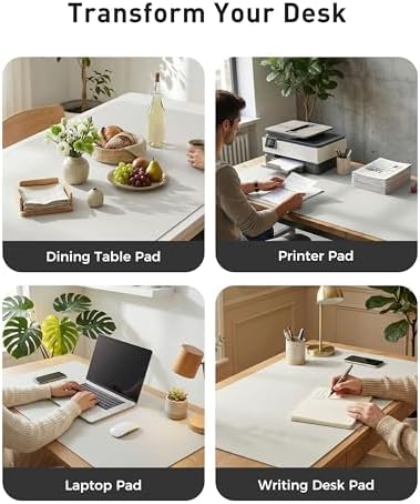 Aothia Faux Leather Desk Mat - Large Mouse Pad, Non-Slip PU Leather Blotter, Waterproof Writing Surface for Office and Home (Barely Grey, 63" x 24") - Image 6