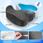 CushyOasis Seat Cushion, Office Chair Cushions, 5.28 in Thick (Grey) - Image 5
