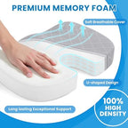 TushGuard Memory Foam Office Chair Seat Cushion - Light Grey, Large - Image 3
