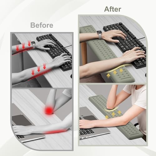 Leolee L-Shaped Desk Long Wrist Rest Elbow 60CM, Grey Arm Rest for Desk - Image 3