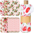 36 Pack Reusable Kitchen Cloths Cotton Towel, Strawberry by Noveread