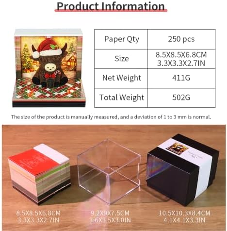 3D Art Calendar Memo Pad 2027,Desk Time Piece Calendar 3D Highland Cattle Notepad Creative Rip Away Calendar Paper Carving Note - Image 6