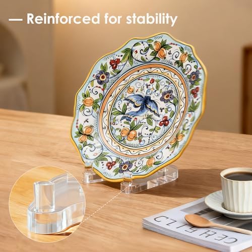 2 Pack Acrylic Easel Display，Plate Stand for Display，Adjustable Clear Display Holder for 4" to 8" Platter, Book, Card, Frame, Picture, Artwork, Plaque ( Small-2pcs 4"-8") - Image 6