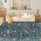 DUKINO 8x10 Area Rugs, Washable Soft Animal Bedroom Rug Non Slip, Blue - Image 4
