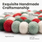Wool Felt Ball Trivet Pot Mat, 7.8 Inch, Christmas Green, 2 Pack - Image 3